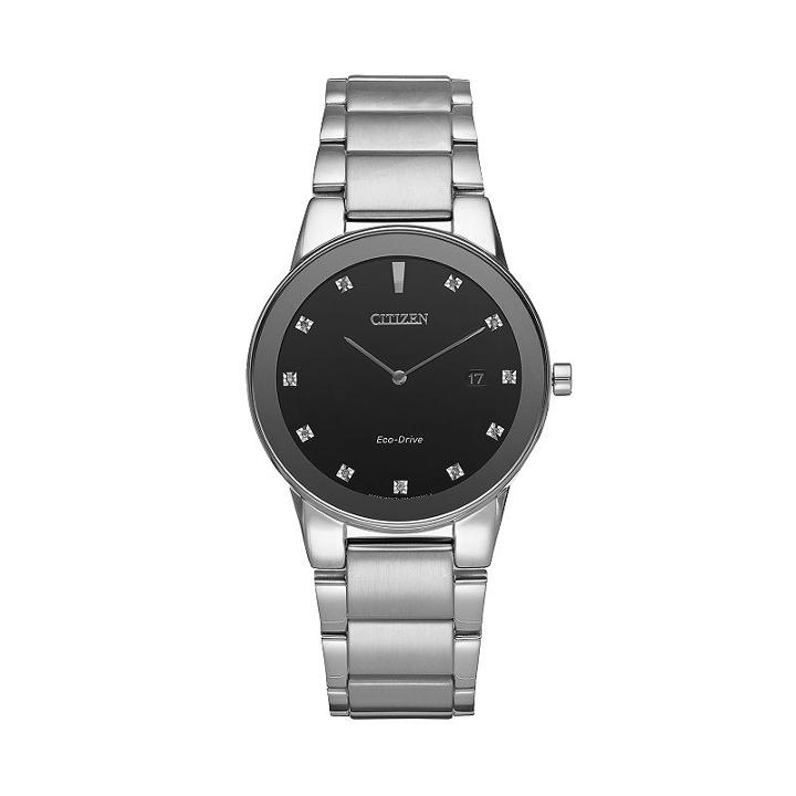 Citizen Eco-drive Men's Axiom Diamond Stainless Steel Watch - Au1060-51g, Size: Large, Silver