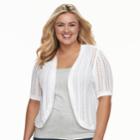Plus Size Croft & Barrow&reg; Pointelle Shrug, Women's, Size: 2xl, Natural