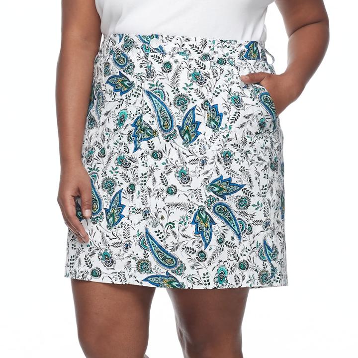 Plus Size Croft & Barrow&reg; Twill Skort, Women's, Size: 18 W, White