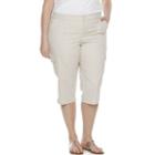 Plus Size Gloria Vanderbilt Yvonne Capris, Women's, Size: 22 W, Lt Beige
