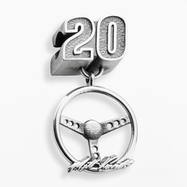 Insignia Collection Nascar Matt Kenseth Sterling Silver 20 Steering Wheel Charm, Women's, Grey
