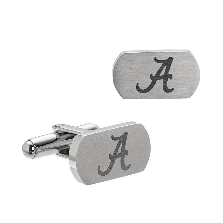 Fiora Stainless Steel Alabama Crimson Tide Cuff Links, Men's, Grey