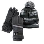 Boys 4-18 Zeroxposur Equinox Hat & Gloves Set, Size: L-xl, Black