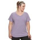 Plus Size Tek Gear&reg; Dry Tek Graphic V-neck Tee, Women's, Size: 2xl, Med Purple