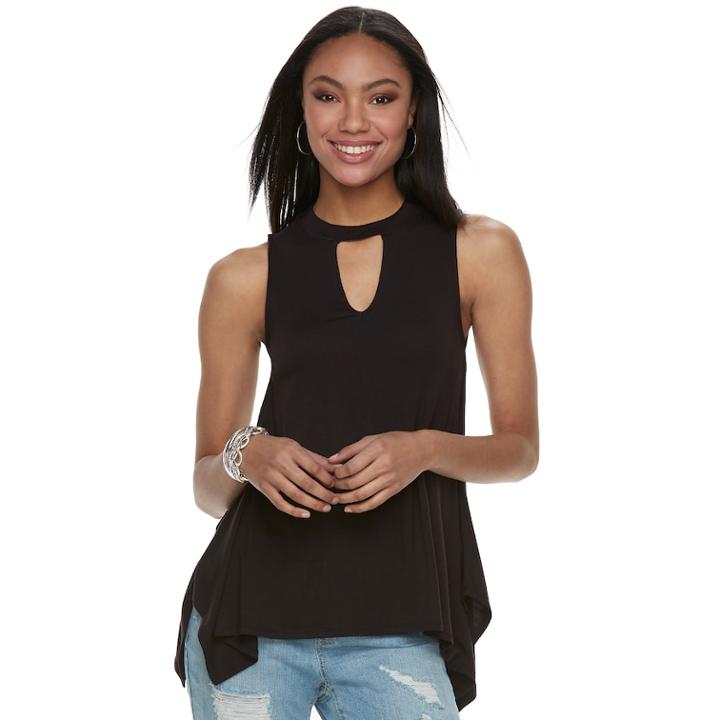 Women's Jennifer Lopez Cascade Cutout Tank, Size: Medium, Black