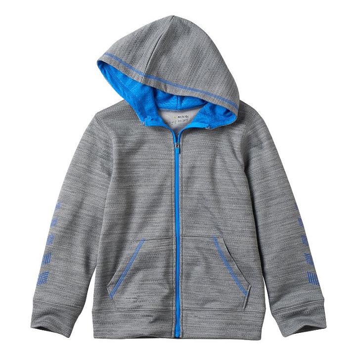 Boys 4-7x Jumping Beans&reg; Performance Zip-up Hoodie, Boy's, Size: 4, Grey