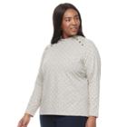 Plus Size Croft & Barrow&reg; Mock Neck Tee, Women's, Size: 3xl, Med Grey