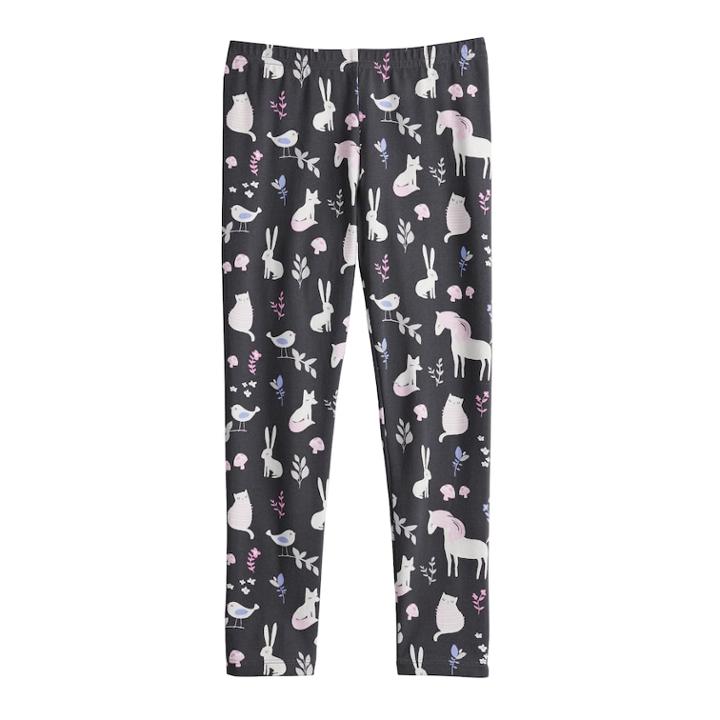 Girls 4-10 Jumping Beans&reg; Print Full-length Leggings, Size: 6, Dark Grey