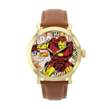 Iron Man Leather Watch, Men's, Brown