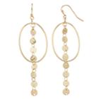 Lc Lauren Conrad Open Circle & Disc Linear Drop Earrings, Women's, Gold