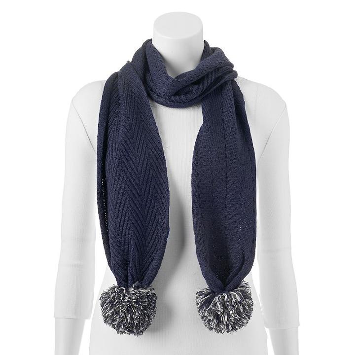 Keds Cable-knit Zigzag Scarf, Women's, Blue (navy)