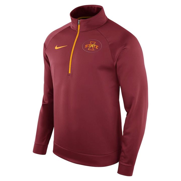 Men's Nike Iowa State Cyclones Quarter-zip Therma Top, Size: Xxl, Red