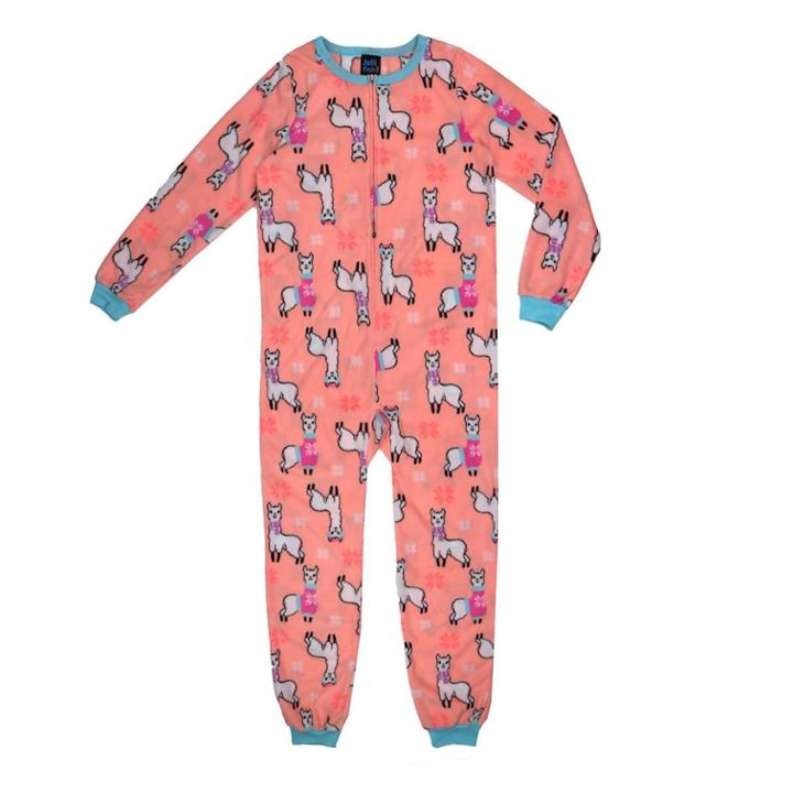 Girls 4-16 Jellifish Patterned Blanket Sleeper One-piece Pajamas, Size: 14-16, Med Orange