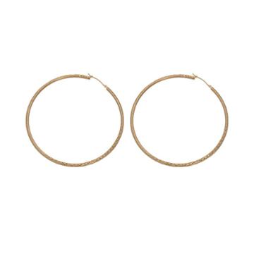 New York Gold Designs 14k Gold Textured Hoop Earrings, Women's, Yellow