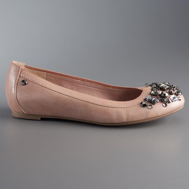 Simply Vera Vera Wang Women's Beaded Ballet Flats, Size: 7.5, Lt Beige