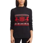 Women's Chaps Mockneck Ribbed Sweater, Size: Xl, Black