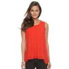 Women's Dana Buchman Pleated Mixed-media Tank, Size: Medium, Brt Red