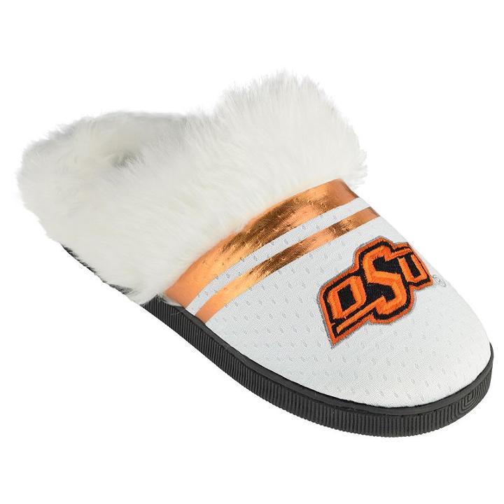 Women's Oklahoma State Cowboys Plush Slippers, Size: Large, White