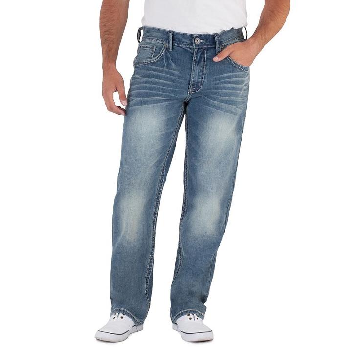 Men's Axe & Crown Relaxed Straight Jeans, Size: 32x32, Dark Blue