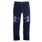 Girls 4-12 Sonoma Goods For Life&trade; Sequin Stretch Skinny Jeans, Girl's, Size: 6, Blue (navy)