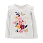 Girls 4-14 Carter's Day Dreamer Floral Graphic Tee, Size: 4-5, Light Grey