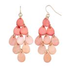 Pink Ombre Composite Shell Teardrop Nickel Free Kite Earrings, Women's, Med Pink
