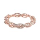 Oval Chain Link Stretch Bracelet, Women's, Pink