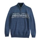 Boys 8-20 Urban Pipeline&trade; Fairisle Quarter-zip Sweater, Size: Large, Blue