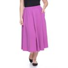 Plus Size White Mark Pleated Midi Skirt, Women's, Size: 2xl, Purple