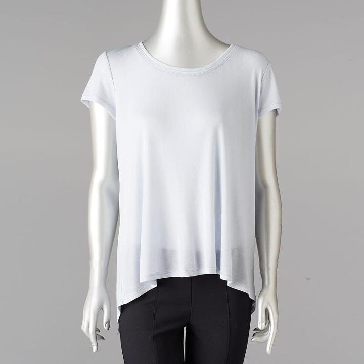 Women's Simply Vera Vera Wang Cross Back Tee, Size: Large, Silver