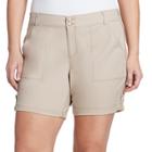 Plus Size Gloria Vanderbilt Maren Twill Shorts, Women's, Size: 16 W, Beig/green (beig/khaki)