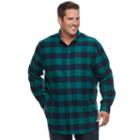 Big & Tall Croft & Barrow&reg; True Comfort Classic-fit Flannel Button-down Shirt, Men's, Size: Xl Tall, Med Green