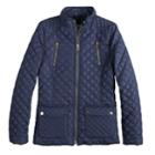 Girls 4-16 So&reg; Quilted Lightweight Barn Jacket, Size: 4-5, Blue (navy)