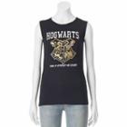 Juniors' Harry Potter Hogwarts Crest Muscle Graphic Tank, Girl's, Size: Large, Black