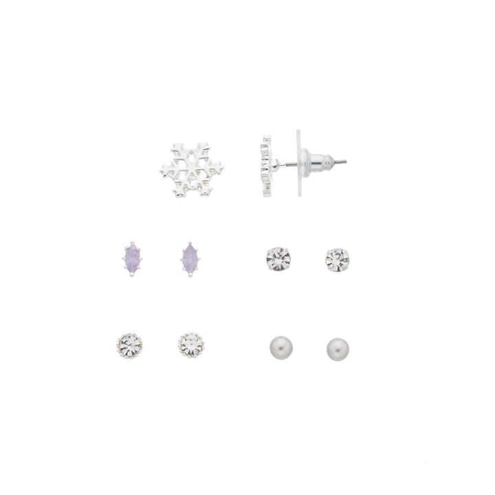 Lc Lauren Conrad Cubic Zirconia & Snowflake Nickel Free Earring Set, Women's, Blue