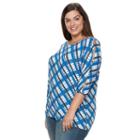 Plus Size Croft & Barrow&reg; Printed Dolman Tee, Women's, Size: 2xl, Blue