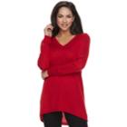 Women's Apt. 9&reg; High-low V-neck Tunic Sweater, Size: Small, Med Pink