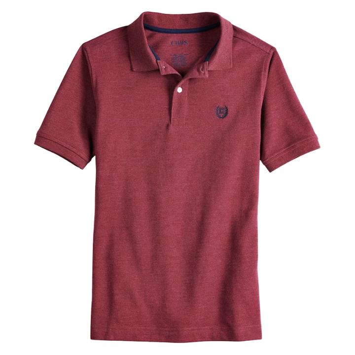 Boys 8-20 Chaps Solid Polo, Size: 14-16, Red