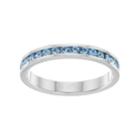 Traditions Sterling Silver Crystal Birthstone Eternity Ring, Women's, Size: 10, Blue