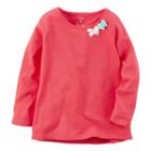 Girls 4-6x Carter's Long Sleeve Bow Embellished Tee, Girl's, Size: 7, Red