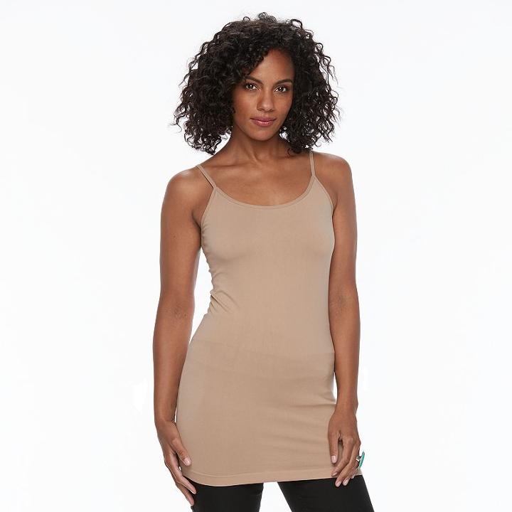 Women's Apt. 9&reg; Seamless Long Cami, Size: L/xl, Med Beige