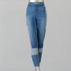 Petite Simply Vera Vera Wang Shadow Patch Straight-leg Jeans, Women's, Size: 16 Petite, Brt Blue