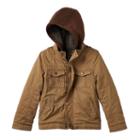 Boys 4-7 Urban Republic Hooded Sherpa-lined Peached Twill Midweight Jacket, Boy's, Size: 5-6, Med Brown