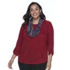 Plus Size Apt. 9&reg; Scarf Tee, Women's, Size: 2xl, Midnight Paisley