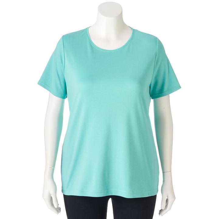 Plus Size Croft & Barrow&reg; Essential Crewneck Tee, Women's, Size: 2xl, Brt Blue
