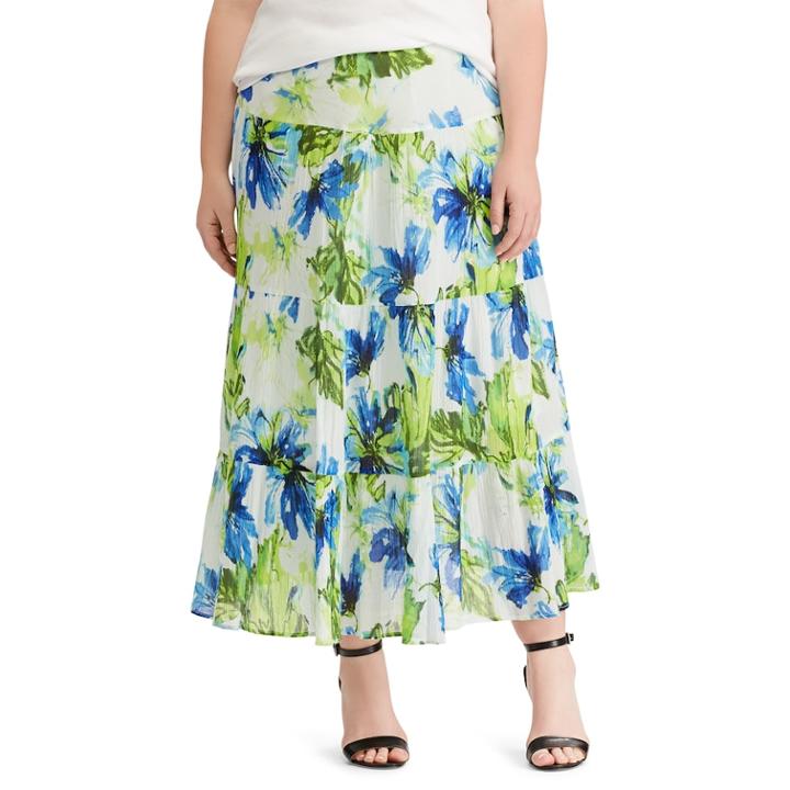 Plus Size Chaps Crinkle Skirt, Women's, Size: 2xl, Blue