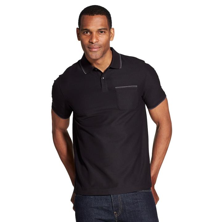 Men's Van Heusen Slim-fit Never Tuck Polo, Size: Xl, Black