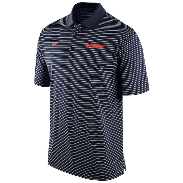 Men's Nike Syracuse Orange Striped Stadium Dri-fit Performance Polo, Size: Xxl, Blue (navy)