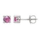 The Regal Collection Genuine Pink Sapphire 14k White Gold Stud Earrings, Women's