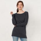 Women's Lc Lauren Conrad Lace-up Sleeve Tunic Sweater, Size: Medium, Blue